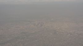 4K stock footage aerial video of a high altitude view of Downtown Los Angeles, California Aerial Stock Footage | WA003_019
