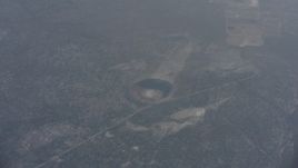 4K stock footage aerial video of the Hole-in-the-Ground crater, Lake County, Oregon Aerial Stock Footage | WA004_021