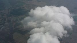 4K stock footage aerial video of a bird's eye view of clouds over Ohio farmland Aerial Stock Footage | WA005_063