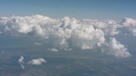 4K stock footage aerial video of approaching cloud formations high above Ohio Aerial Stock Footage | WA005_078