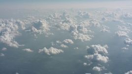 4K stock footage aerial video of passing clouds and hazy skies above West Virginia Aerial Stock Footage | WA005_100