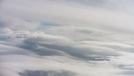 4K stock footage aerial video pan across large cloud formations over Northern California Aerial Stock Footage | WAAF07_C065_0119TC