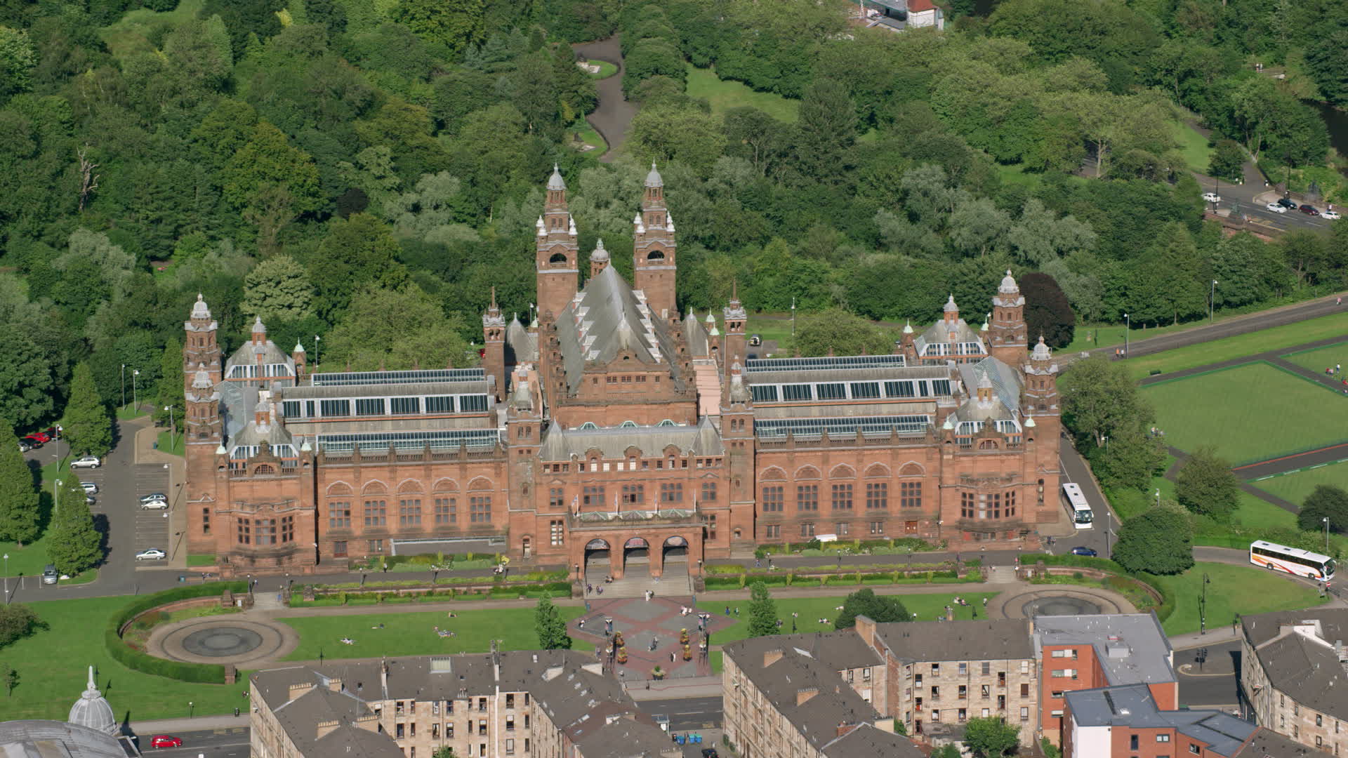 Kelvingrove Art Gallery And Museum Glasgow Aerial Stock Photos 5   AX110 177 00001 