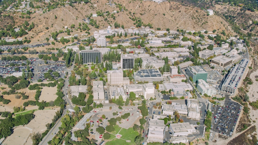The Jet Propulsion Laboratory campus, Pasadena, California Aerial Stock Photo AX0159_070.0000194 | Axiom Images