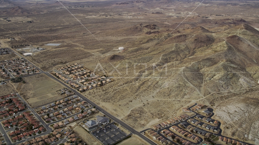 Desert residential neighborhoods in Rosamond, California Aerial Stock Photo AX06_100.0000078 | Axiom Images