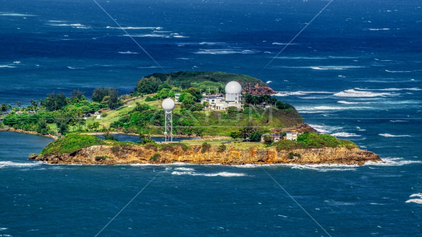 Punta Salinas Radar Site in Toa Baja, Puerto Rico Aerial Stock Photo AX101_027.0000000F | Axiom Images