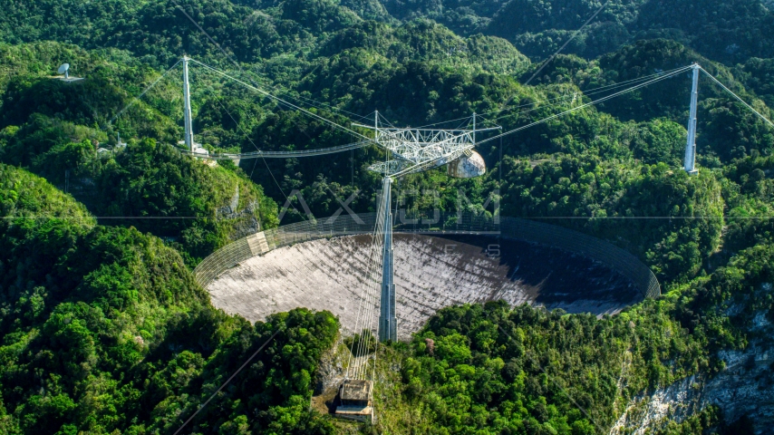 The Arecibo Observatory in Puerto Rico  Aerial Stock Photo AX101_097.0000149F | Axiom Images