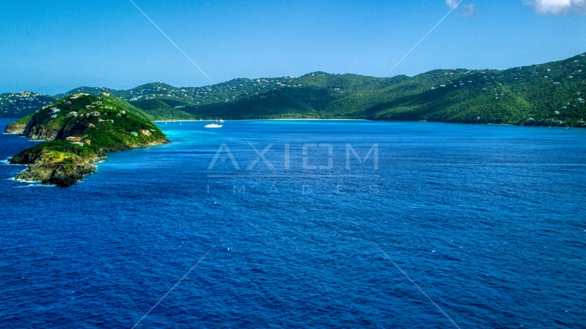 Picara Point and Magens Bay, St Thomas, USVI Aerial Stock Photo AX102_279.0000000F | Axiom Images