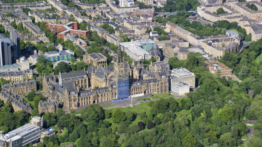 The University of Glasgow, Scotland Aerial Stock Photo AX110_156.0000162F | Axiom Images