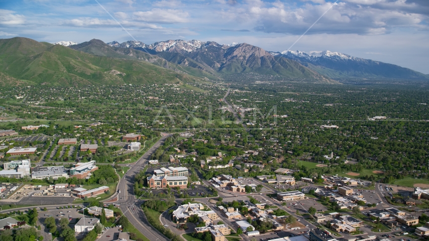 Salt Lake City Suburbs, Wasatch Range, Salt Lake City, Utah Aerial Stock Photo AX129_079.0000000F | Axiom Images