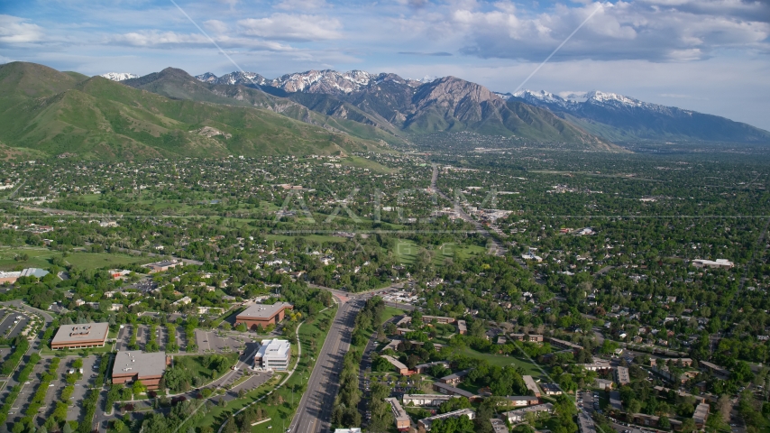 Salt Lake City Suburbs, Wasatch Range, Salt Lake City, Utah Aerial Stock Photo AX129_079.0000295F | Axiom Images