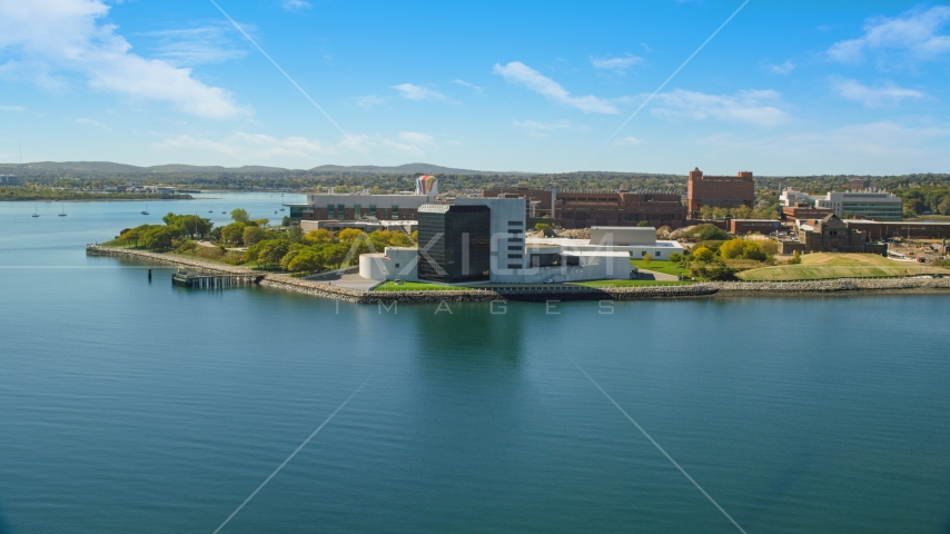 The John F. Kennedy Presidential Library in Boston, Massachusetts Aerial Stock Photo AX142_216.0000278 | Axiom Images