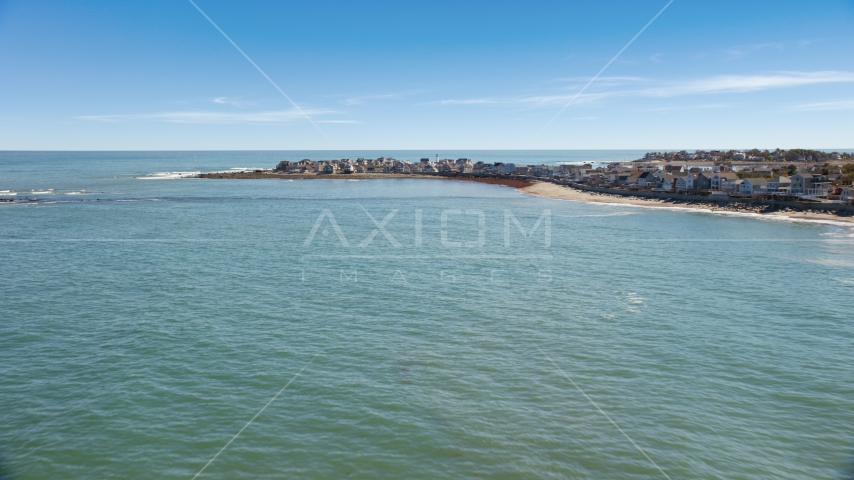 Beach homes overlooking the ocean in Scituate, Massachusetts Aerial Stock Photo AX143_037.0000000 | Axiom Images