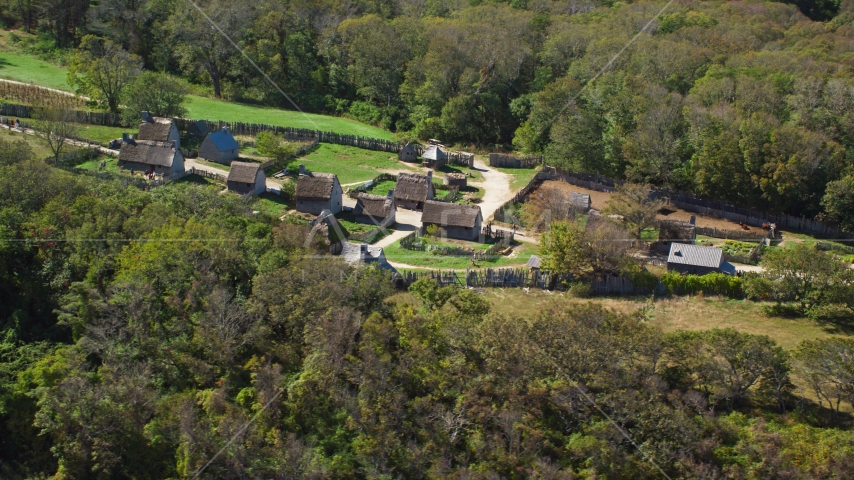 The Plimoth Plantation in Plymouth, Massachusetts Aerial Stock Photo AX143_107.0000000 | Axiom Images