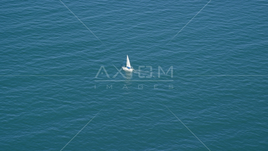 A boat sailing on Cape Cod Bay, Massachusetts Aerial Stock Photo AX143_126.0000181 | Axiom Images