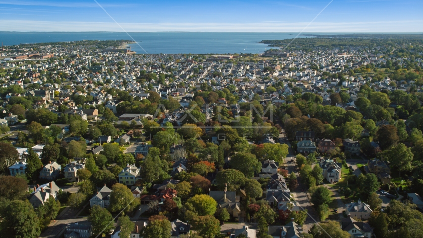 The coastal community of New Bedford, Massachusetts Aerial Stock Photo AX144_202.0000000 | Axiom Images