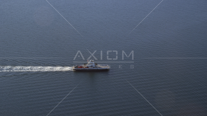 A car ferry in Portsmouth, Rhode Island Aerial Stock Photo AX145_011.0000000 | Axiom Images