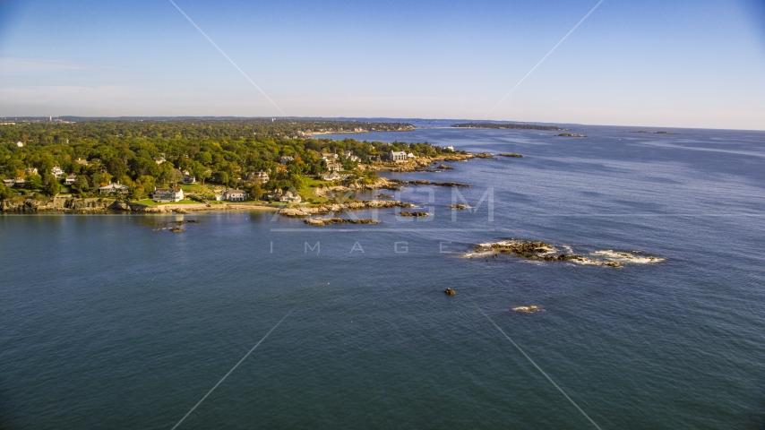 A coastal community along Massachusetts Bay and Atlantic Ocean, Swampscott, Massachusetts Aerial Stock Photo AX147_019.0000153 | Axiom Images