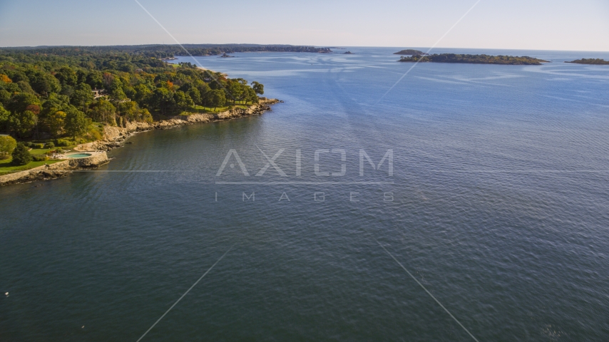 Salem Sound and coastline, Beverly, Massachusetts Aerial Stock Photo AX147_056.0000000 | Axiom Images