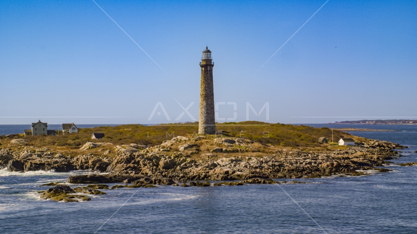 One of the lighthouses on Thatcher Island, Massachusetts Aerial Stock Photo AX147_113.0000000 | Axiom Images