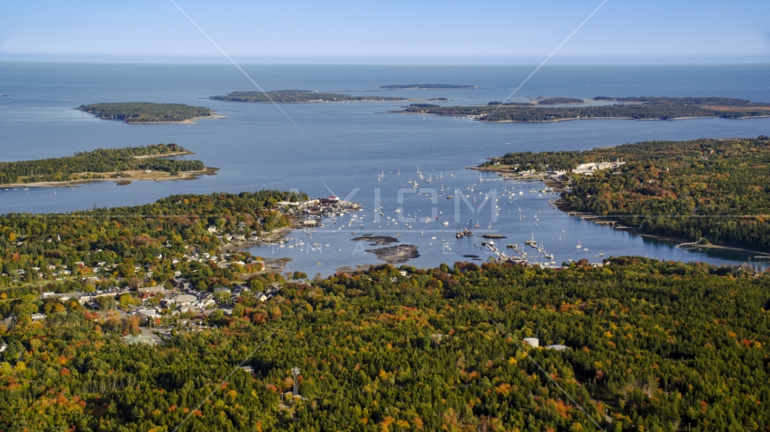 The Southwest Harbor on Mount Desert Island, Maine Aerial Stock Photo AX148_159.0000000 | Axiom Images