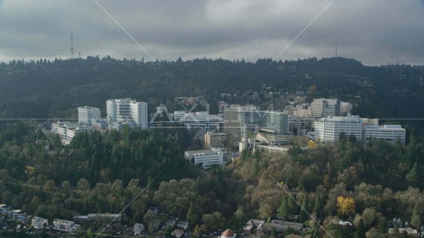The Oregon Health and Science University in Portland, Oregon Aerial Stock Photo AX153_082.0000000F | Axiom Images