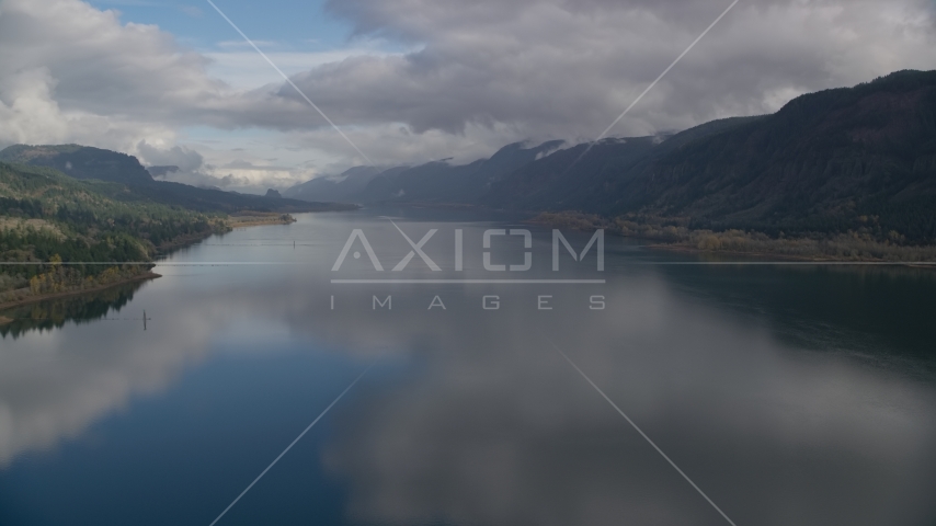 The Columbia River and the Columbia River Gorge, Washington Aerial Stock Photo AX154_015.0000255F | Axiom Images