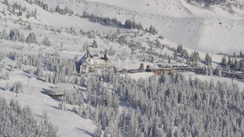 Timberline Ski Resort on Mount Hood, Oregon Aerial Stock Photo AX154_088.0000015F | Axiom Images