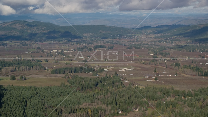 Farms and farmland in Parkdale, Oregon Aerial Stock Photo AX154_136.0000000F | Axiom Images
