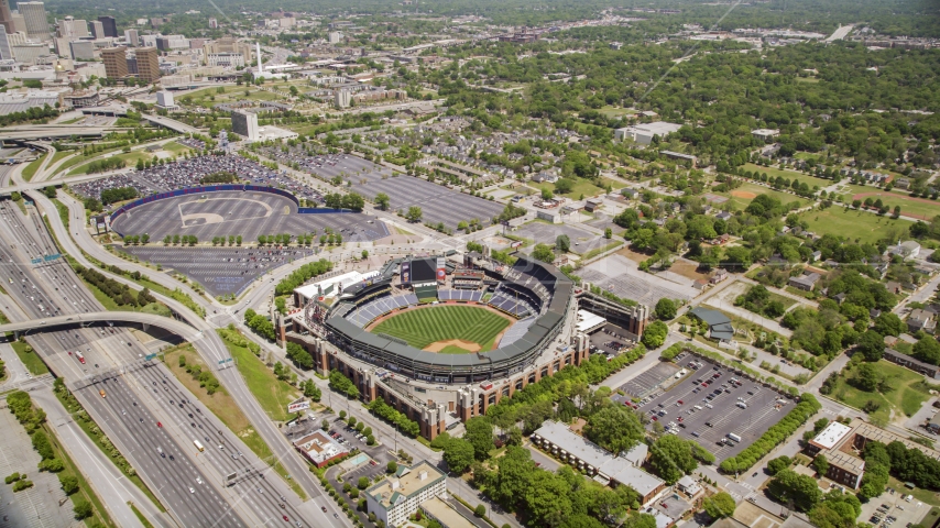 Turner Field in Atlanta, Georgia Aerial Stock Photo AX36_001.0000016F | Axiom Images