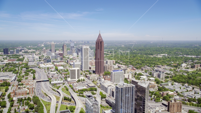 Bank of America Plaza and office buildings, Midtown Atlanta, Georgia Aerial Stock Photo AX36_007.0000058F | Axiom Images