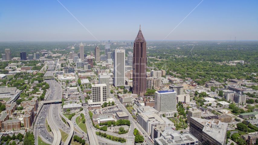 Bank of America Plaza, office buildings, Downtown Connector, Midtown Atlanta, Georgia Aerial Stock Photo AX36_007.0000187F | Axiom Images