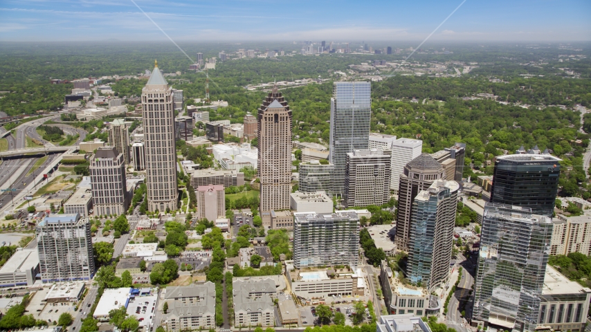 Midtown Atlanta skyscrapers, Georgia Aerial Stock Photo AX36_012.0000067F | Axiom Images