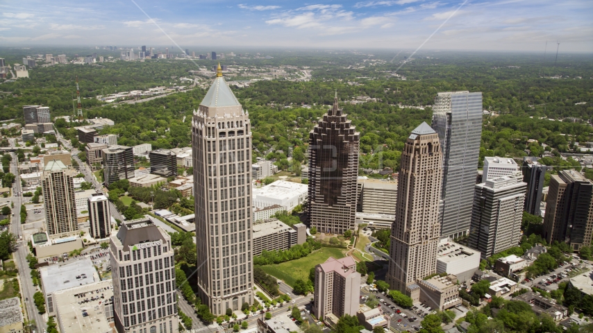 Midtown skyscrapers, Atlanta, Georgia Aerial Stock Photo AX36_012.0000388F | Axiom Images