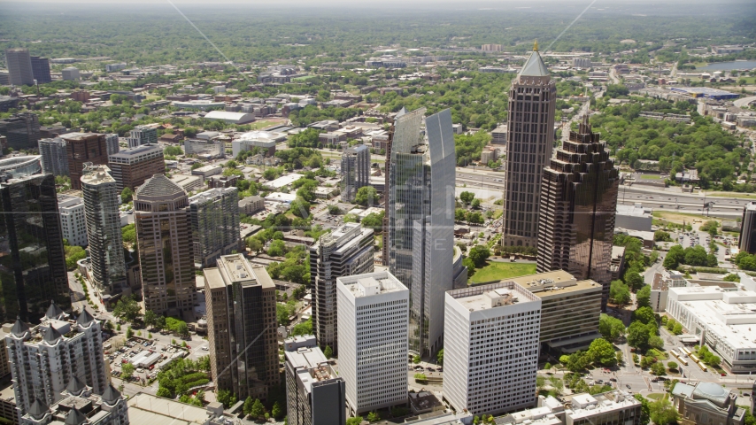Skyscrapers including GLG Grand, Midtown Atlanta Aerial Stock Photo AX36_015.0000089F | Axiom Images