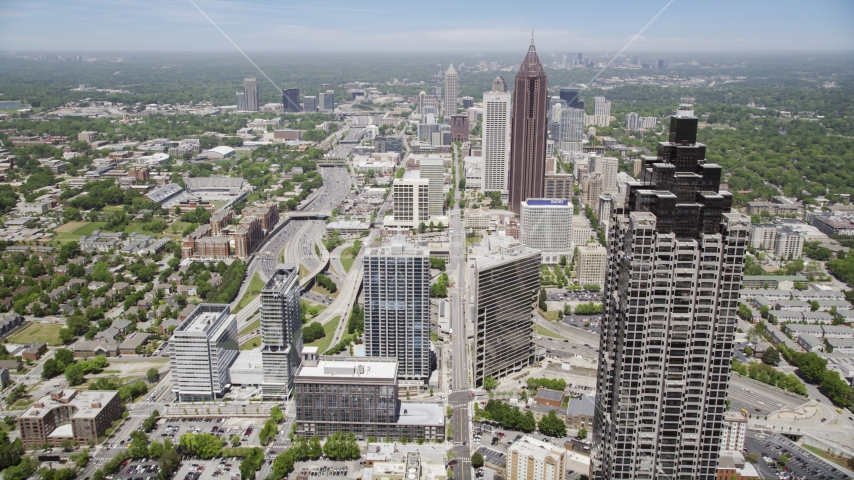 SunTrust Plaza, Bank of America Plaza, Midtown Atlanta, Georgia Aerial Stock Photo AX36_040.0000039F | Axiom Images