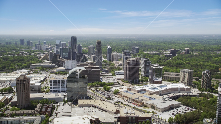 Skyscrapers and office buildings, Buckhead, Georgia Aerial Stock Photo AX36_063.0000134F | Axiom Images