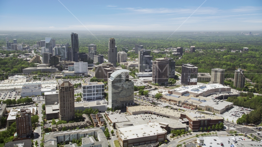 Skyscrapers and office buildings, Buckhead, Georgia Aerial Stock Photo AX36_063.0000264F | Axiom Images
