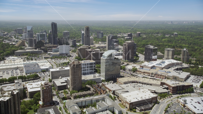 Office buildings and skyscrapers, Buckhead, Georgia Aerial Stock Photo AX36_064.0000049F | Axiom Images