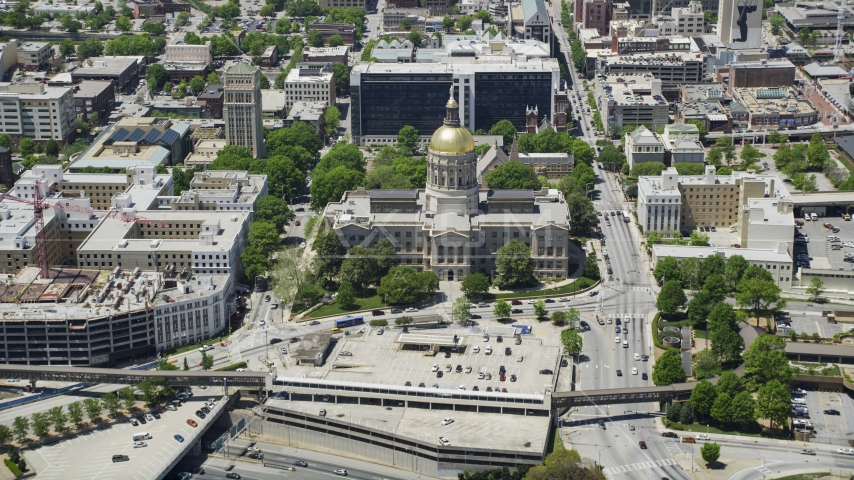 Georgia State Capitol, Atlanta, Georgia Aerial Stock Photo AX36_101.0000151F | Axiom Images