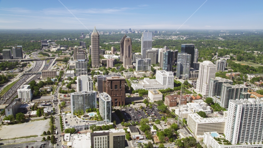 One Atlantic Center, GLG Grand and 1180 Peachtree, Midtown Atlanta, Georgia Aerial Stock Photo AX37_018.0000170F | Axiom Images
