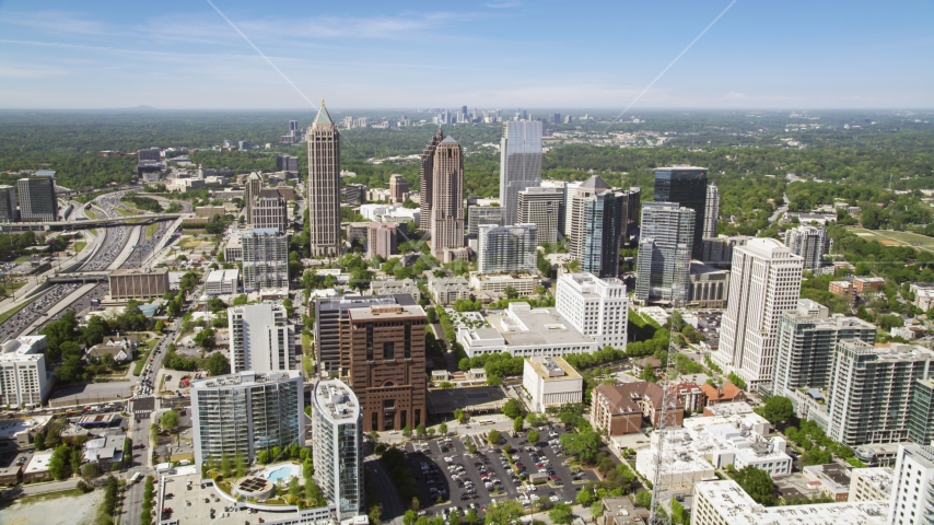Midtown Atlanta skyscrapers, Georgia Aerial Stock Photo AX37_018.0000240F | Axiom Images
