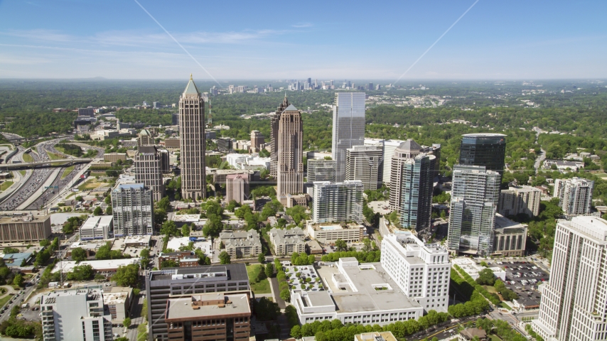 Midtown office buildings and skyscrapers, Atlanta, Georgia Aerial Stock Photo AX37_019.0000131F | Axiom Images