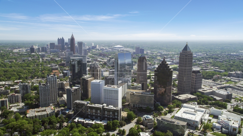 Midtown office buildings and skyscrapers, Atlanta, Georgia Aerial Stock Photo AX37_024.0000061F | Axiom Images