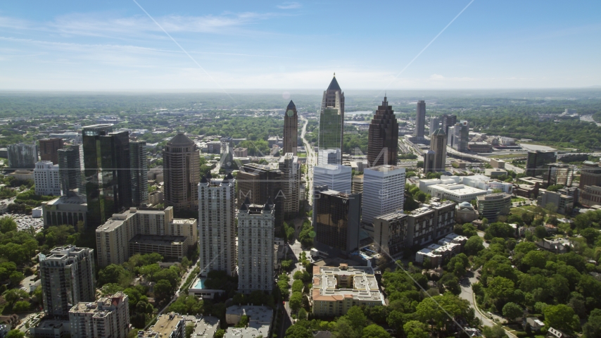 Midtown Atlanta skyscrapers, Georgia Aerial Stock Photo AX37_038.0000027F | Axiom Images