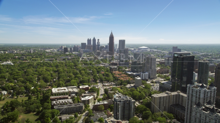 Downtown and Midtown Atlanta skyscrapers, Georgia Aerial Stock Photo AX37_039.0000004F | Axiom Images