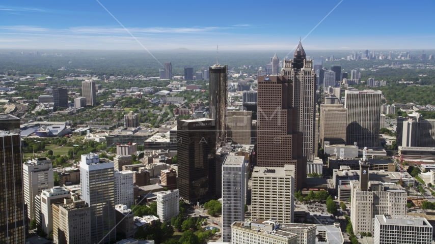 Downtown skyscrapers, Atlanta, Georgia Aerial Stock Photo AX37_065.0000000F | Axiom Images