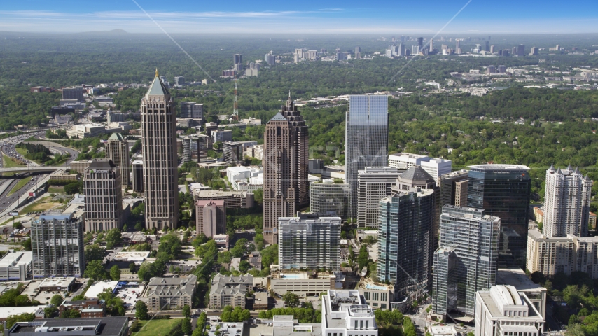 Midtown Atlanta skyscrapers, Georgia Aerial Stock Photo AX37_069.0000000F | Axiom Images