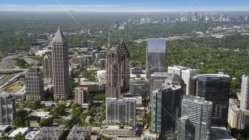 Midtown skyscrapers, Atlanta, Georgia Aerial Stock Photo AX37_069.0000112F | Axiom Images