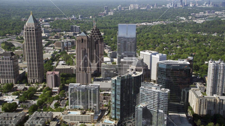 Midtown skyscrapers, Atlanta, Georgia Aerial Stock Photo AX37_069.0000187F | Axiom Images